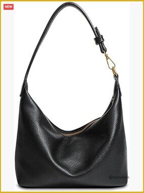 Small Hobo Bag Soft PU Leather Shoulder Purse Slouchy Everyday Handbag Zipper